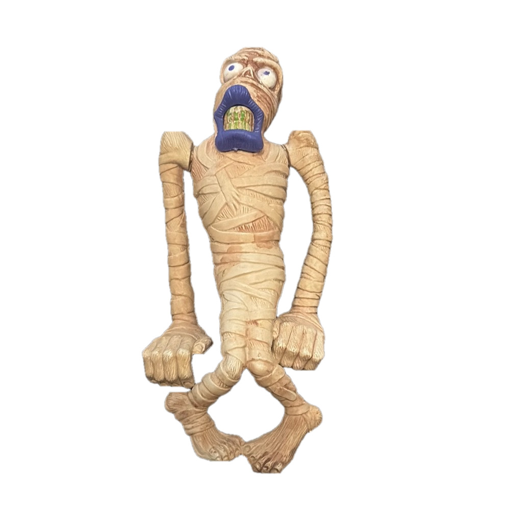 Unique Vintage Mummy Figurine with Blue and Green Accents